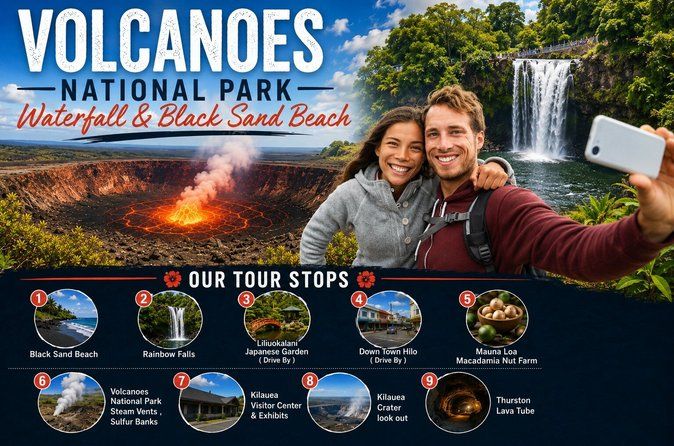Hilo Shore Excursion: Volcanoes National Park & Black Sand Beach