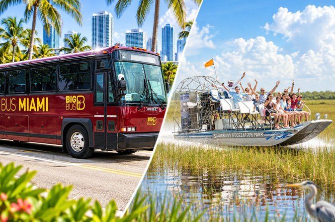 Everglades Airboat, Wildlife Exhibit, & Roundtrip Bus from Miami