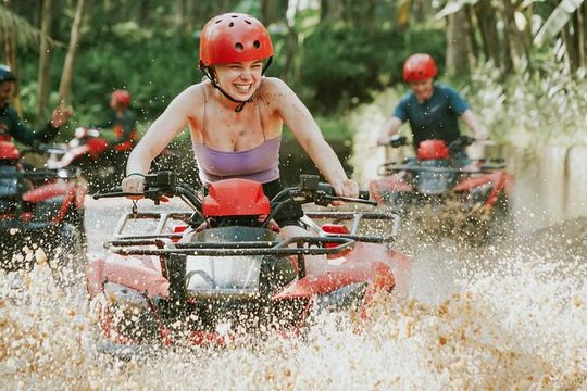 Bali Quad Bike Pass by Waterfall Gorilla Cave Private Transfer