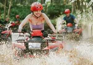Bali Quad Bike Pass by Waterfall Gorilla Cave Private Transfer