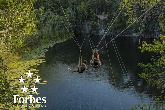 4-in-1 Cenote Tour Guided Experience with Breakfast, Lunch & Wine