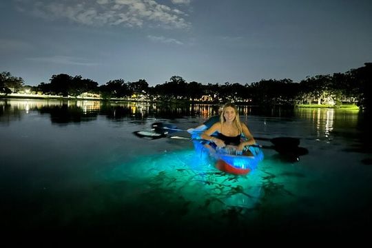 LED Glow in the Dark Clear Kayak or Paddleboard in Paradise