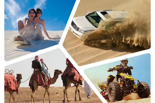 Doha Safari Dune Bashing, kameelrit, sandboarden, ATV-optie