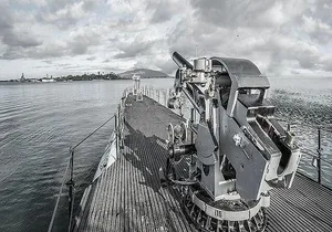 Battleships of World War II at Pearl Harbor from Maui