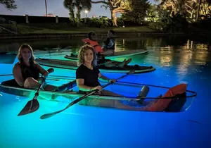LED Glow in the Dark Clear Kayak or Paddleboard in Paradise