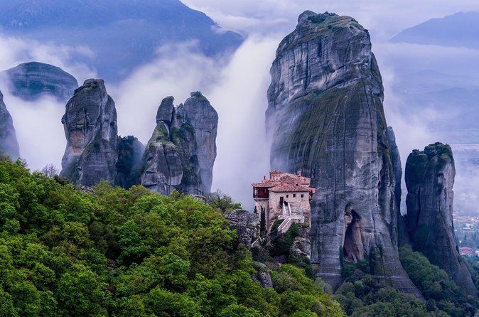 Athens: Meteora Monasteries, Caves & Coastal Stopovers with Lunch