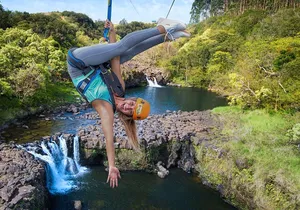 9-Line Waterfall Zipline Experience on the Big Island