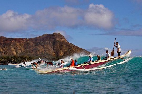 Outrigger Canoe Surfing