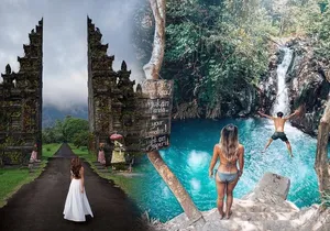 All Inclusive : Jumping Sliding at Aling- Aling Waterfall - Handara Gate - Lunch