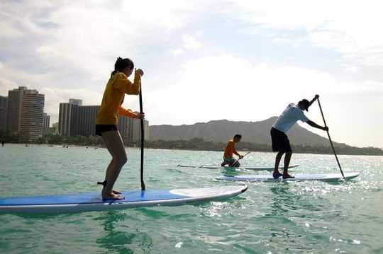 Private Group SUP Lessons for 4 by Waikiki Beachboys at the Royal