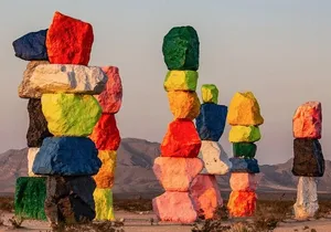 California Desert, Seven Magic Mountains and Las Vegas Sign