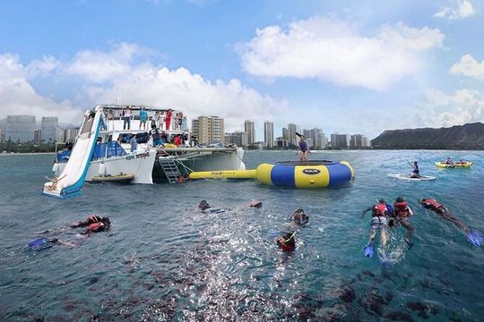 5 in 1 Deluxe Cruise: Turtle Snorkeling, Activities and Pick-Up
