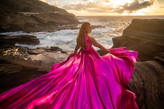 Flying Dress Photoshoot on Oahu