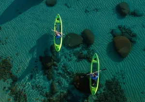 Winter Clear Bottom Kayak on Lake Tahoe