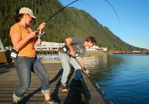 Juneau Shore Fishing for Alaskan Salmon