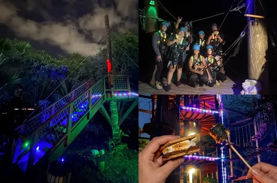 Night Zipline: 3 Zipline Adrenaline Adventure