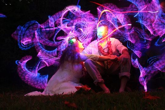 Hawaii Beach Light Painting Photography Session