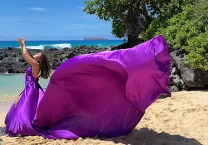 Flying Dress Photo Shoot in Maui