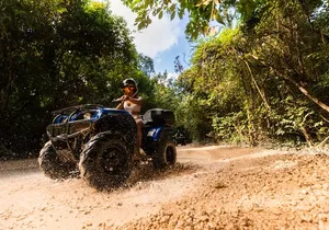 From Playa del Carmen ATV Adventure with Ziplines, Cenote