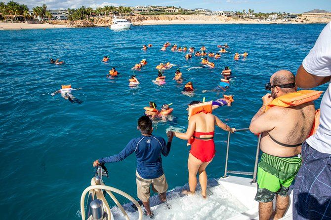 Cabo Catamaran Snorkel Cruise with Tequila Tasting & Shopping