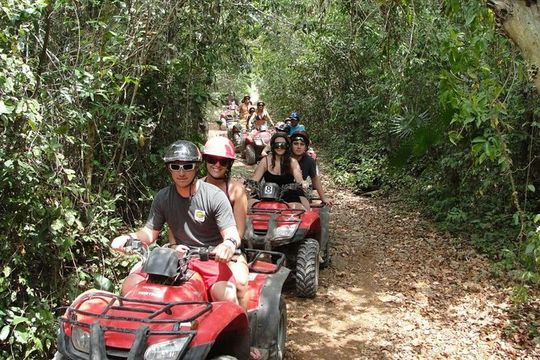ATV adventure with cenote, ziplines, snack and transport from Cancun or Riviera
