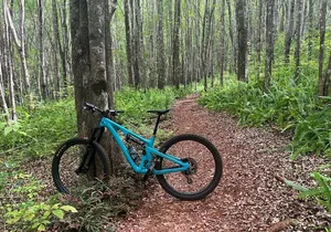 Fun Mountain Bike riding on trails in Maui Hawaii!