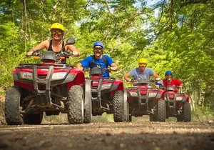 Family ATV Cenote Five Zip Lines Photos Taco Lunch Tequila Taste