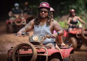 ATV adventure with cenote, ziplines, snack and transport from Cancun or Riviera