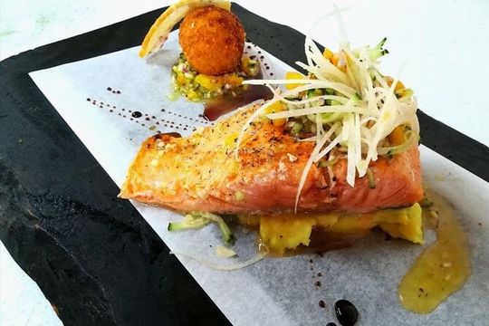 Tasting of flavors Mexican Food and margaritas tasting