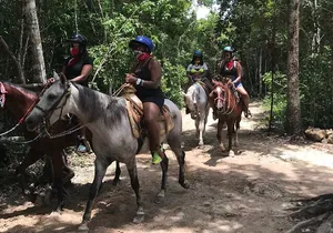 Horseback riding with ATV, zip lines and cenote, lunch and transfer