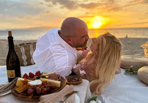 Romantic Sunset Picnic at Pristine Beach with Photo & Video