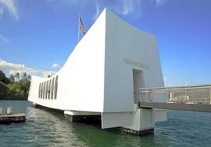 Battleships of WWII at Pearl Harbor from the Big Island