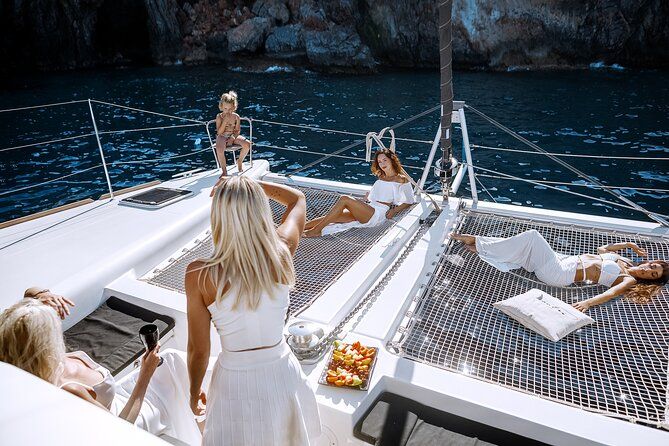 Ag. Nikolaos: Catamaran Trip with Sushi, Drinks, & Water Toys