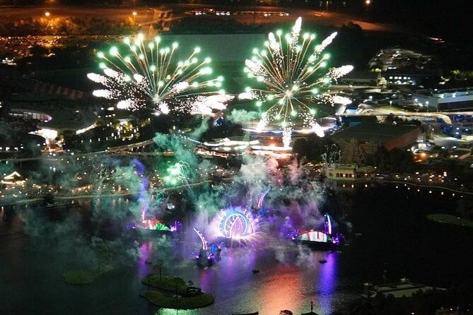 Private Helicopter 77 Miles Fireworks Tour over all Theme Parks