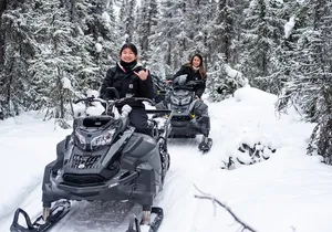Reindeer and Snowmobile Day Trip to Borealis Basecamp with Lunch