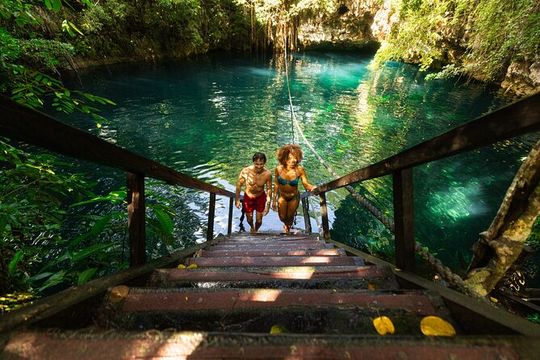 Small-Group 3 Hidden Cenotes Adventure with Tequila Tasting
