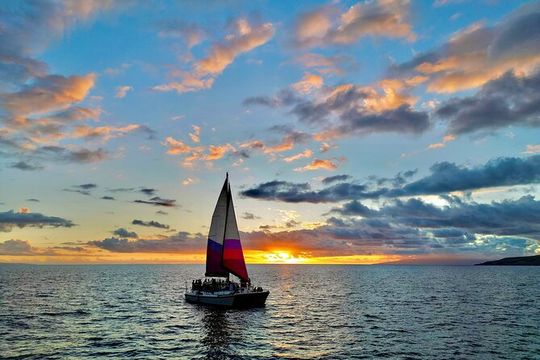 Sunset Sailing on a Floating Tiki Bar Charming Hawaiian Catamaran