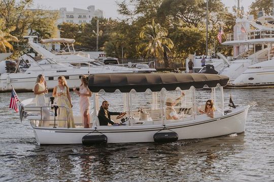 Luxury Shared Miami River E-Boat Cruise with Wine and Charcuterie