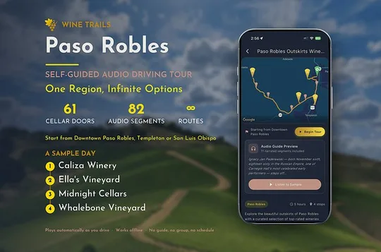 Paso Robles Self-Guided Wine Tour: GPS Audio Driving Guide