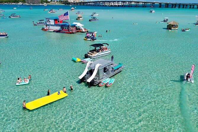 Private Crab Island Slide Pontoon Charter w/Restroom (Up to 12)