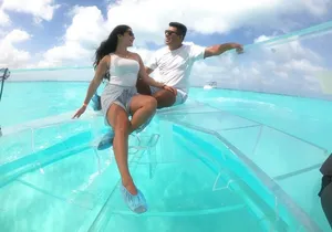 Clear Boat Tour at Cancun Nichupte Lagoon