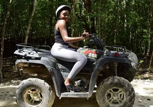 Amazing ATV (single) Cenote and Ziplines with Transfer from Playa del Carmen