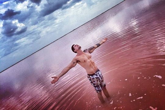 Natural Pink Lake Las Coloradas and Rio Lagarto from Riviera Maya