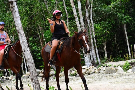 Horseback Riding, ATV (shared), Cenote & Zipline Combo 4X1 from Playa del Carmen
