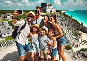 4x1 Full Day Tour: Tulum, Coba, Cenote and PDC, from Cancun