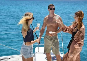 Platinum Catamaran, Drinks, Party and Beach Club! From Cancun