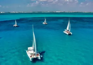 Full-Day Isla Mujeres Catamaran Cruise with Snorkeling & Beach Club