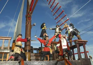 Family Fun in the Sun on a real Wooden Pirate Ship