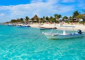Snorkel in the turquoise Caribbean Sea in Puerto Morelos. Transport included