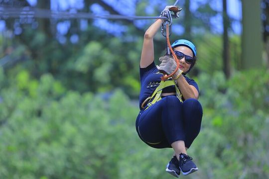 Jungle Zipline Aventure with cenote swim, transportation & snacks